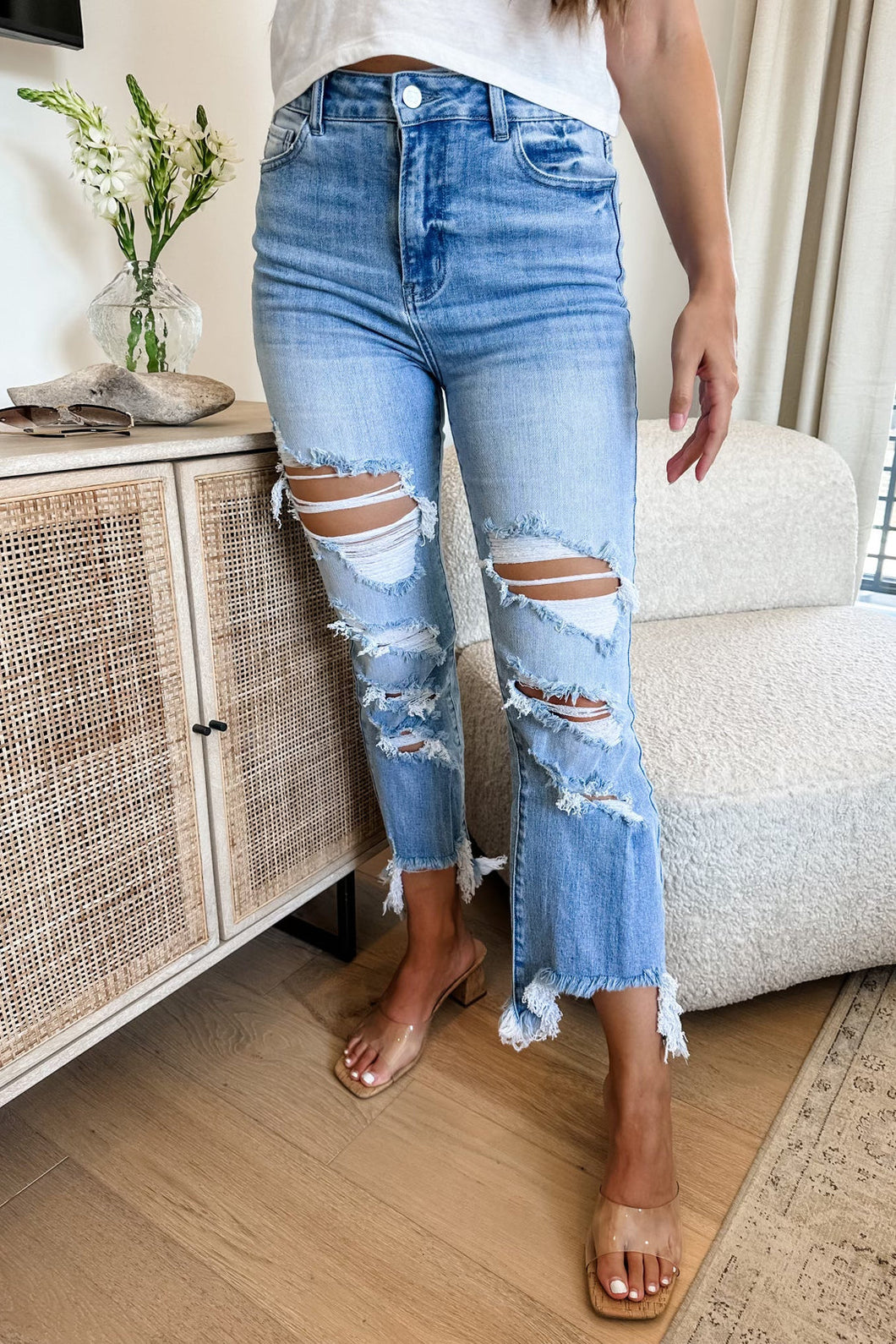Urban Distressed Cropped Jeans